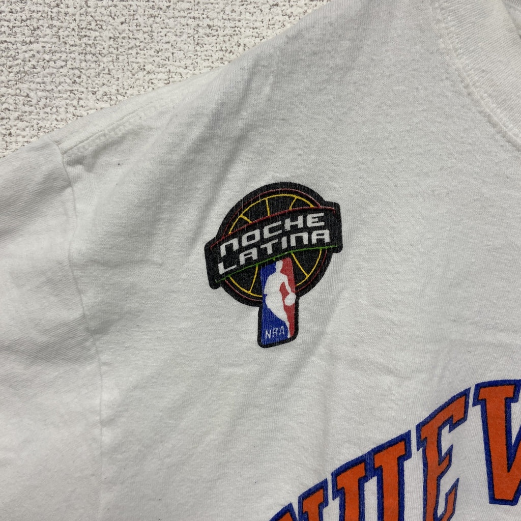 古着 used　adidas アディダス　NBA　NUEVA YORK　半袖プリントTシャツ　白　ビックシルエット　XLサイズ