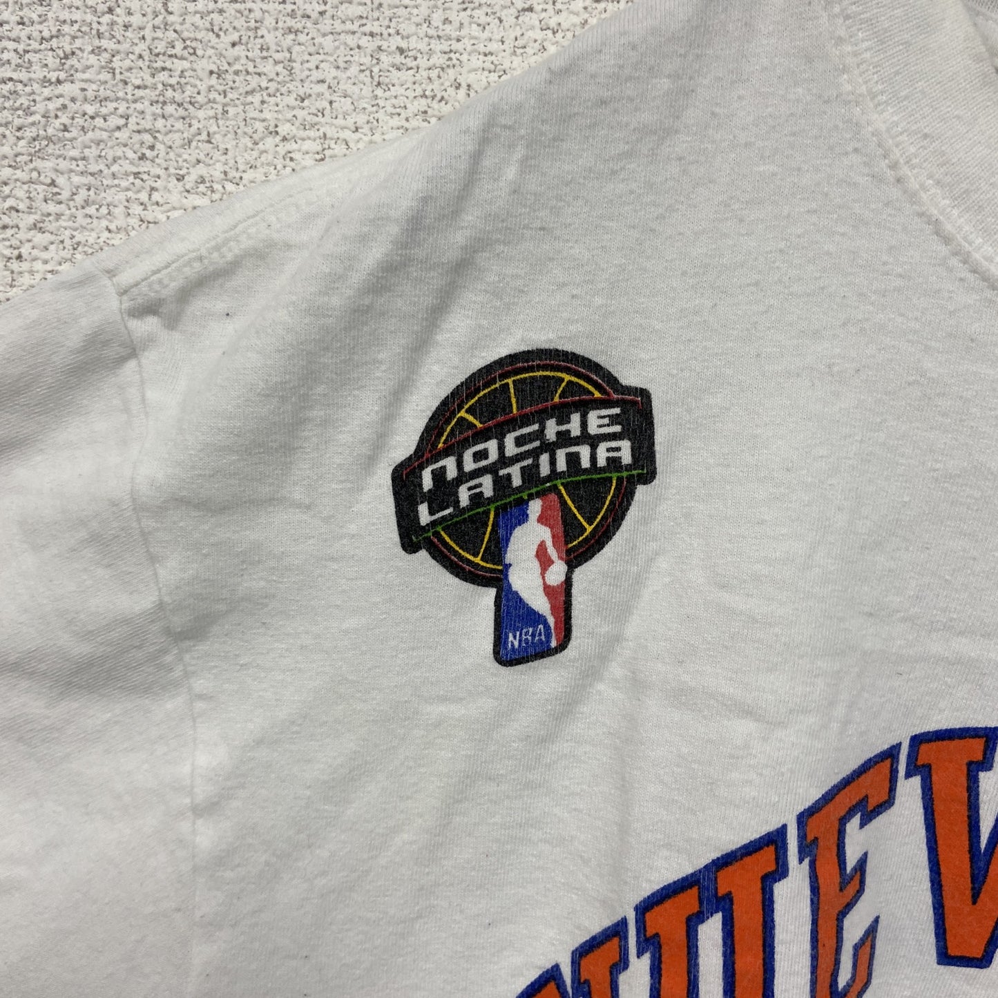 古着 used　adidas アディダス　NBA　NUEVA YORK　半袖プリントTシャツ　白　ビックシルエット　XLサイズ