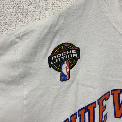 古着 used　adidas アディダス　NBA　NUEVA YORK　半袖プリントTシャツ　白　ビックシルエット　XLサイズ