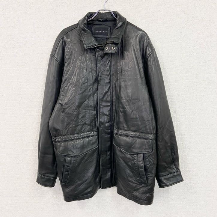 90s　BARACUTA　バラクータ　ラムレザーカーコート　レザーコート　レザージャケット　黒　ブラック　XLサイズ