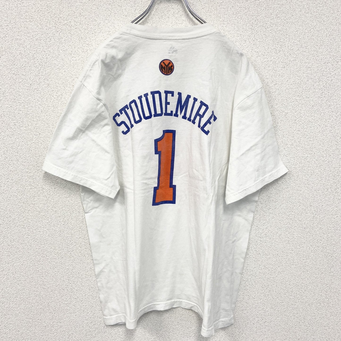 古着 used　adidas アディダス　NBA　NUEVA YORK　半袖プリントTシャツ　白　ビックシルエット　XLサイズ