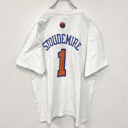 古着 used　adidas アディダス　NBA　NUEVA YORK　半袖プリントTシャツ　白　ビックシルエット　XLサイズ