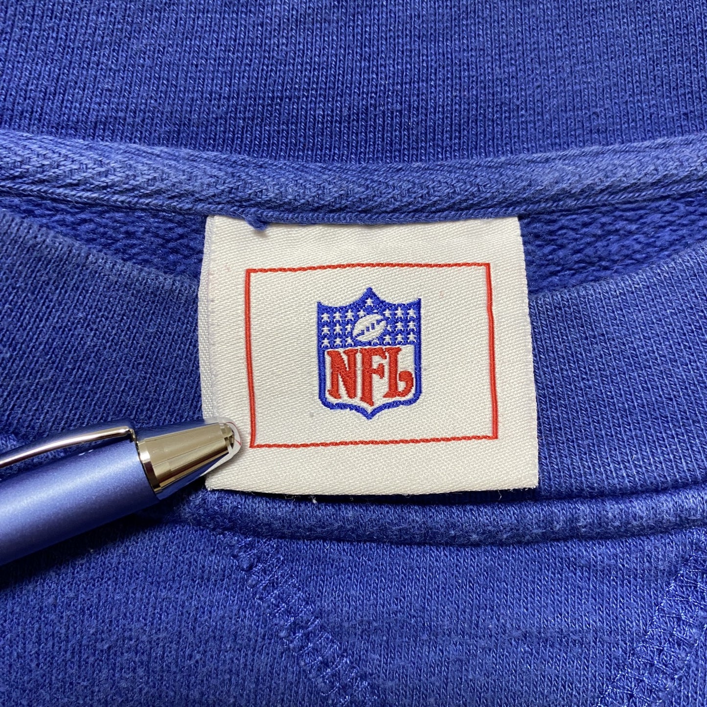 古着 used　NFL　長袖プリントワッペンスウェット　トレーナー　フットボール　Colts　インディアナポリスコルツ　青　ブルー