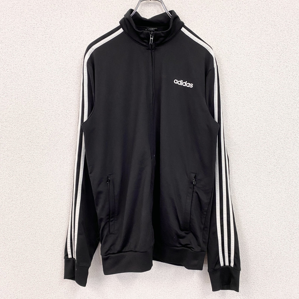 adidas　アディダス　トラックジャケット/ジャージ　黒　ブラック　Mサイズ