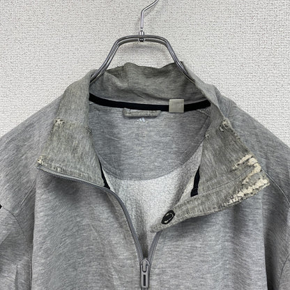 adidas　アディダス　フルジップスウェットトラックジャケット/ジャージ　パフォーマンスロゴ　灰色　グレー　