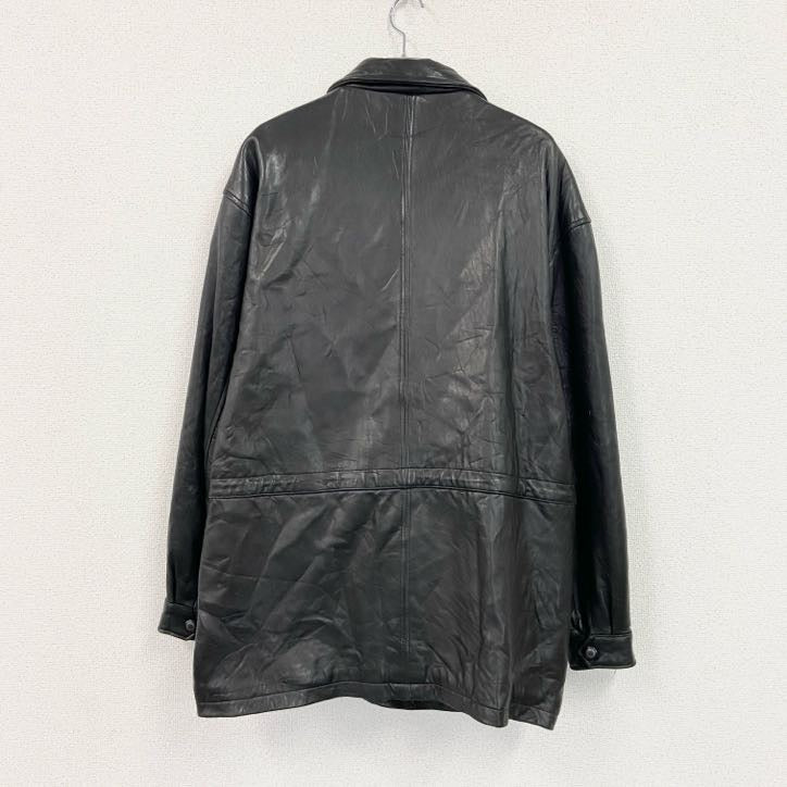 90s　BARACUTA　バラクータ　ラムレザーカーコート　レザーコート　レザージャケット　黒　ブラック　XLサイズ