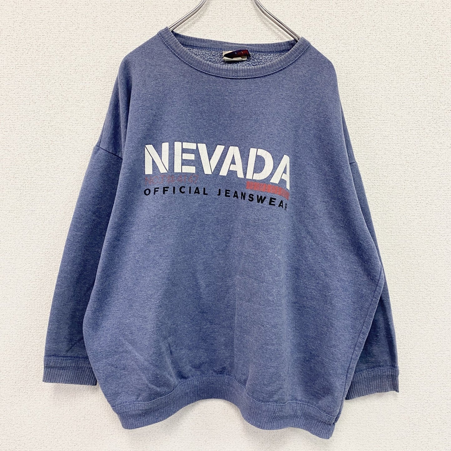 90s～　NEVADA　スウェット/トレーナー　ヴィンテージ　青　ブルー　ワンサイズ