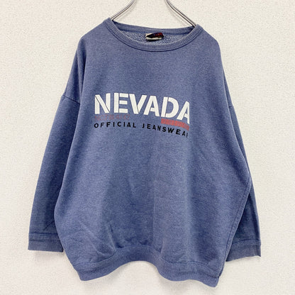 90s～　NEVADA　スウェット/トレーナー　ヴィンテージ　青　ブルー　ワンサイズ