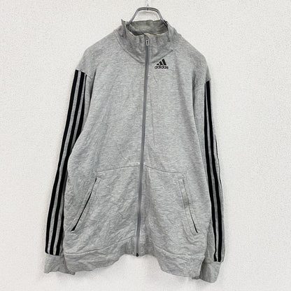 adidas　アディダス　フルジップスウェットトラックジャケット/ジャージ　パフォーマンスロゴ　灰色　グレー　