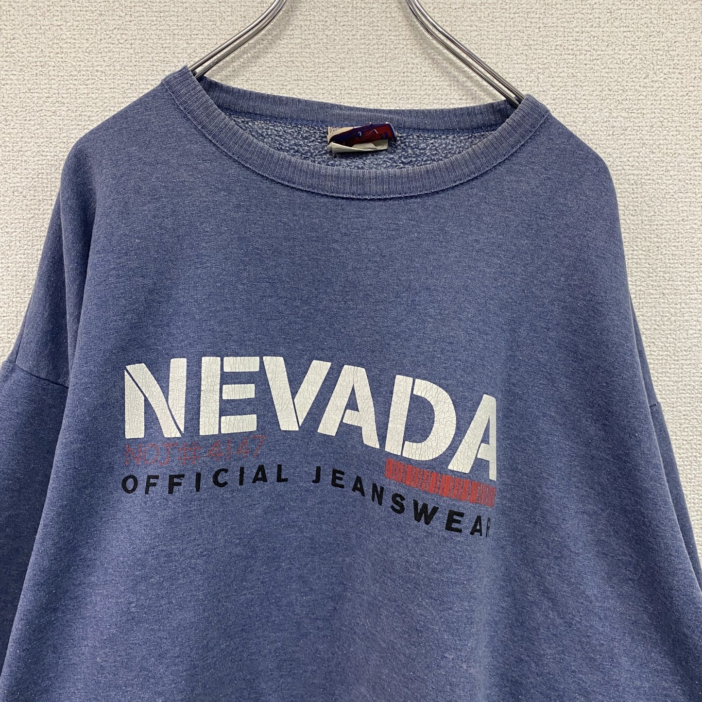 90s～　NEVADA　スウェット/トレーナー　ヴィンテージ　青　ブルー　ワンサイズ