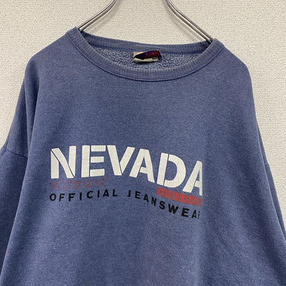 90s～　NEVADA　スウェット/トレーナー　ヴィンテージ　青　ブルー　ワンサイズ