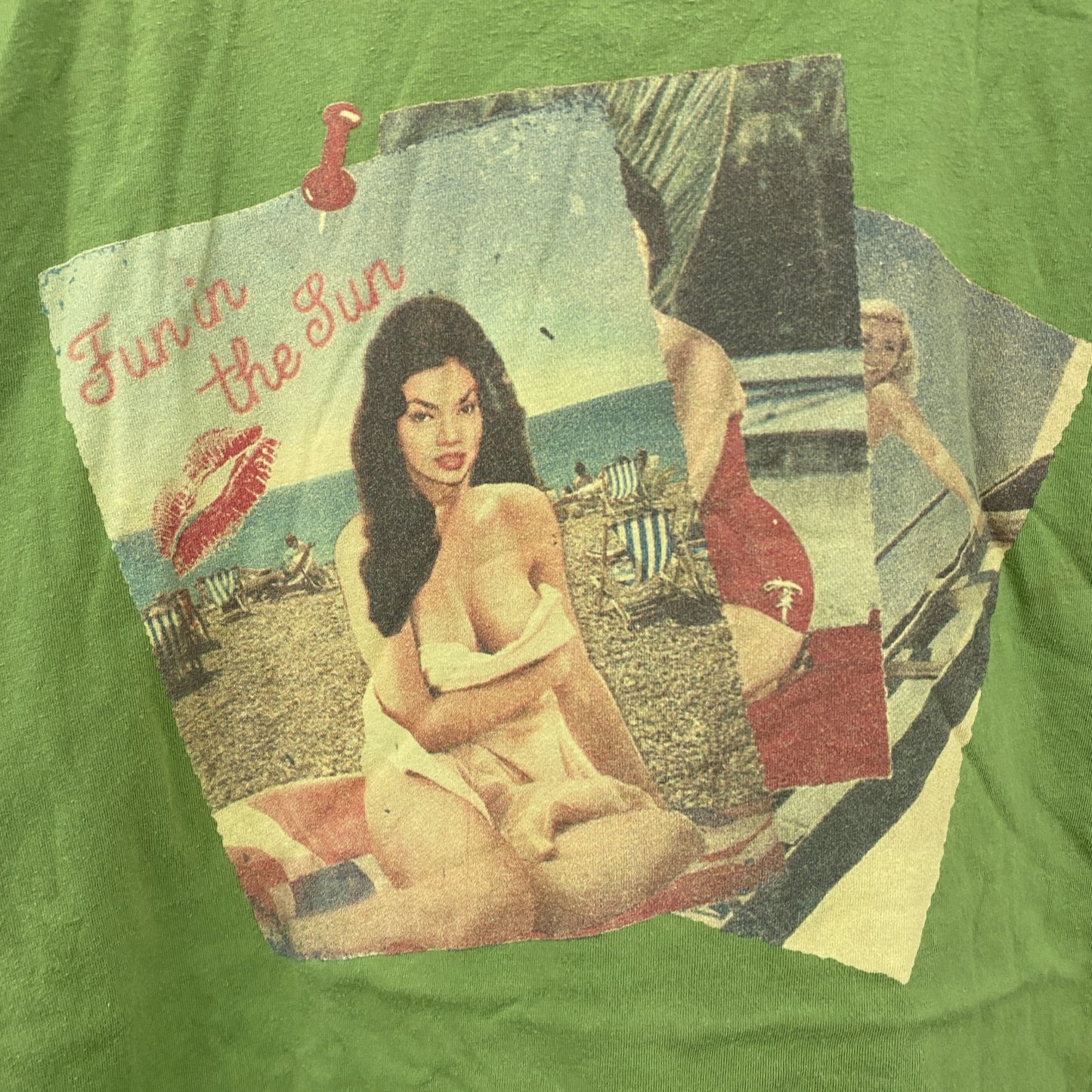 BEN SHERMAN　ベンシャーマン　半袖プリントTシャツ　ライトグリーン　黄緑