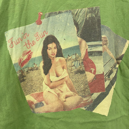 BEN SHERMAN　ベンシャーマン　半袖プリントTシャツ　ライトグリーン　黄緑