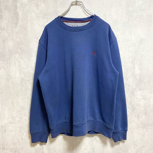 古着 used　IZOD　アイゾッド　長袖クルーネックスウェット　トレーナー　ワンポイント刺繍　ネイビー　Lサイズ