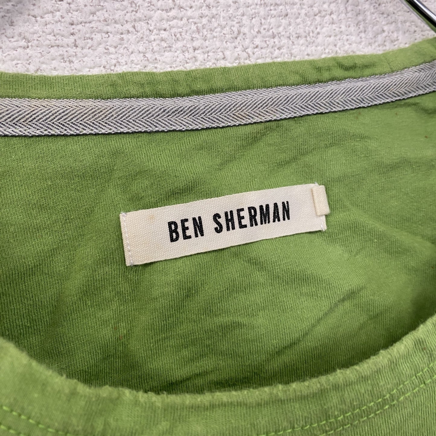 BEN SHERMAN　ベンシャーマン　半袖プリントTシャツ　ライトグリーン　黄緑