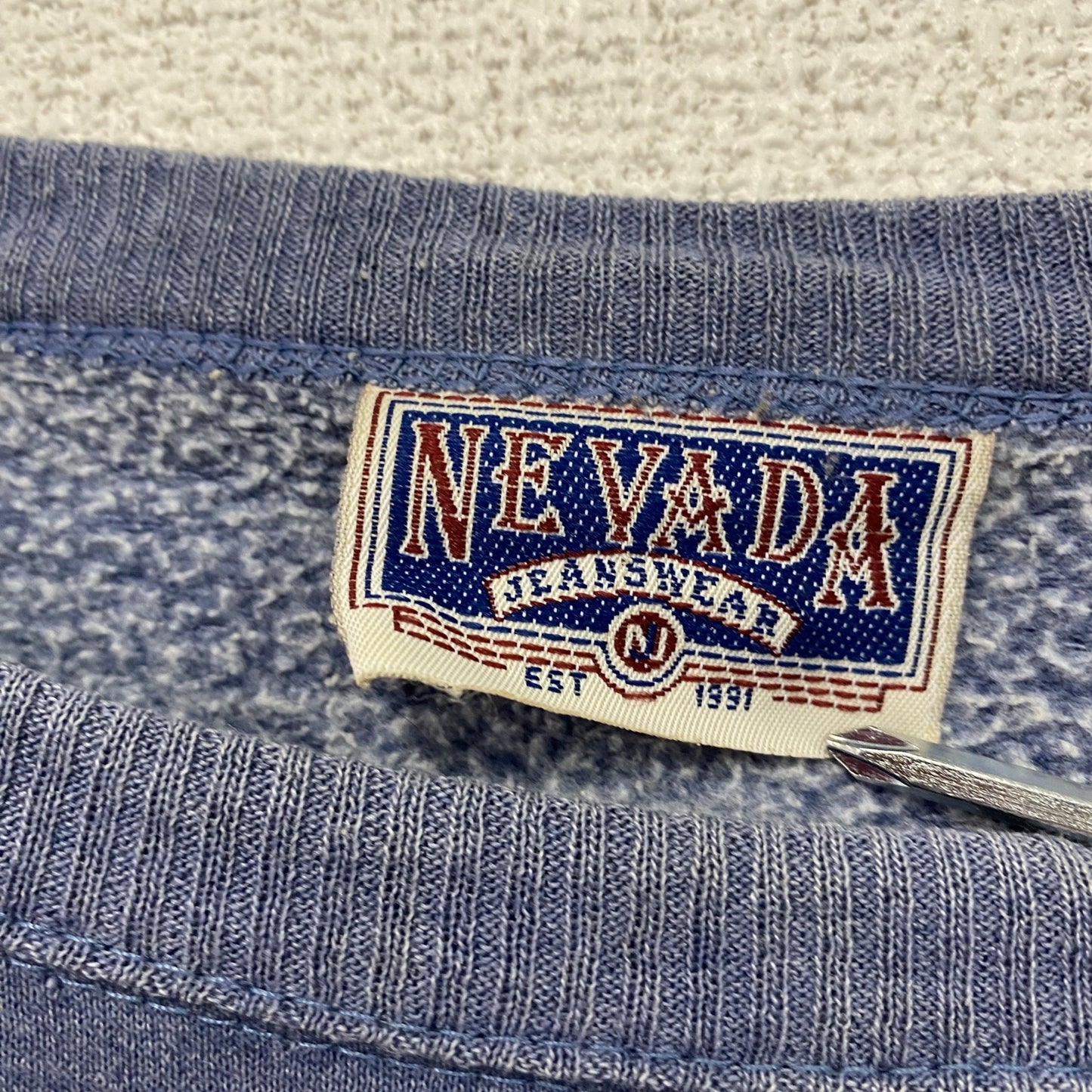 90s～　NEVADA　スウェット/トレーナー　ヴィンテージ　青　ブルー　ワンサイズ