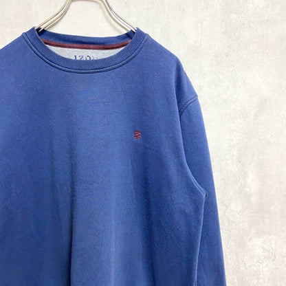 古着 used　IZOD　アイゾッド　長袖クルーネックスウェット　トレーナー　ワンポイント刺繍　ネイビー　Lサイズ