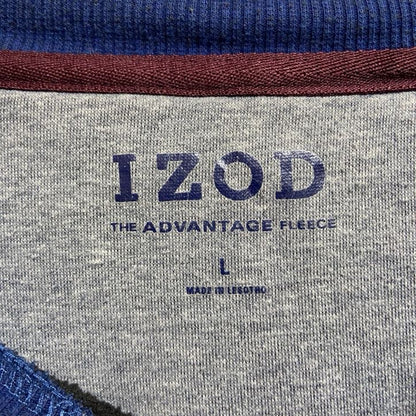 古着 used　IZOD　アイゾッド　長袖クルーネックスウェット　トレーナー　ワンポイント刺繍　ネイビー　Lサイズ