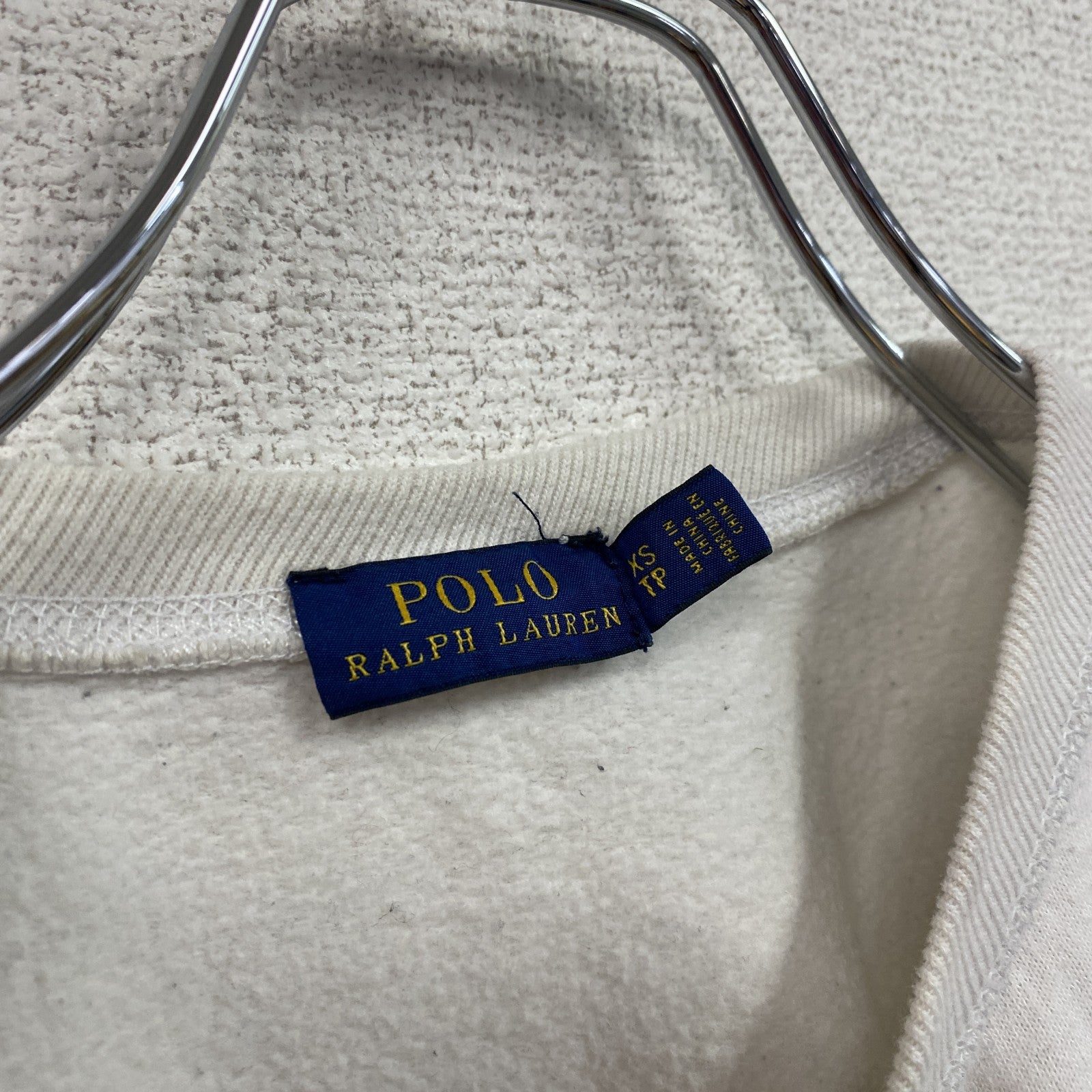 POLO RALPH LAUREN　ラルフローレン　スウェット/トレーナー　前V　白　ホワイト　XSサイズ