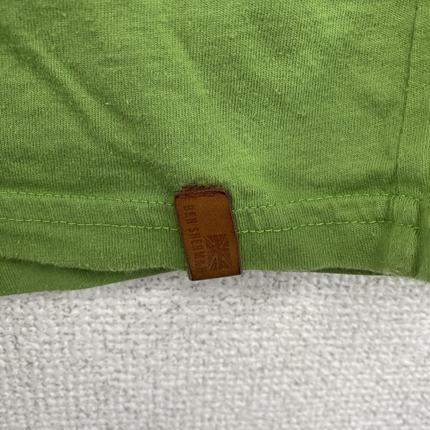 BEN SHERMAN　ベンシャーマン　半袖プリントTシャツ　ライトグリーン　黄緑