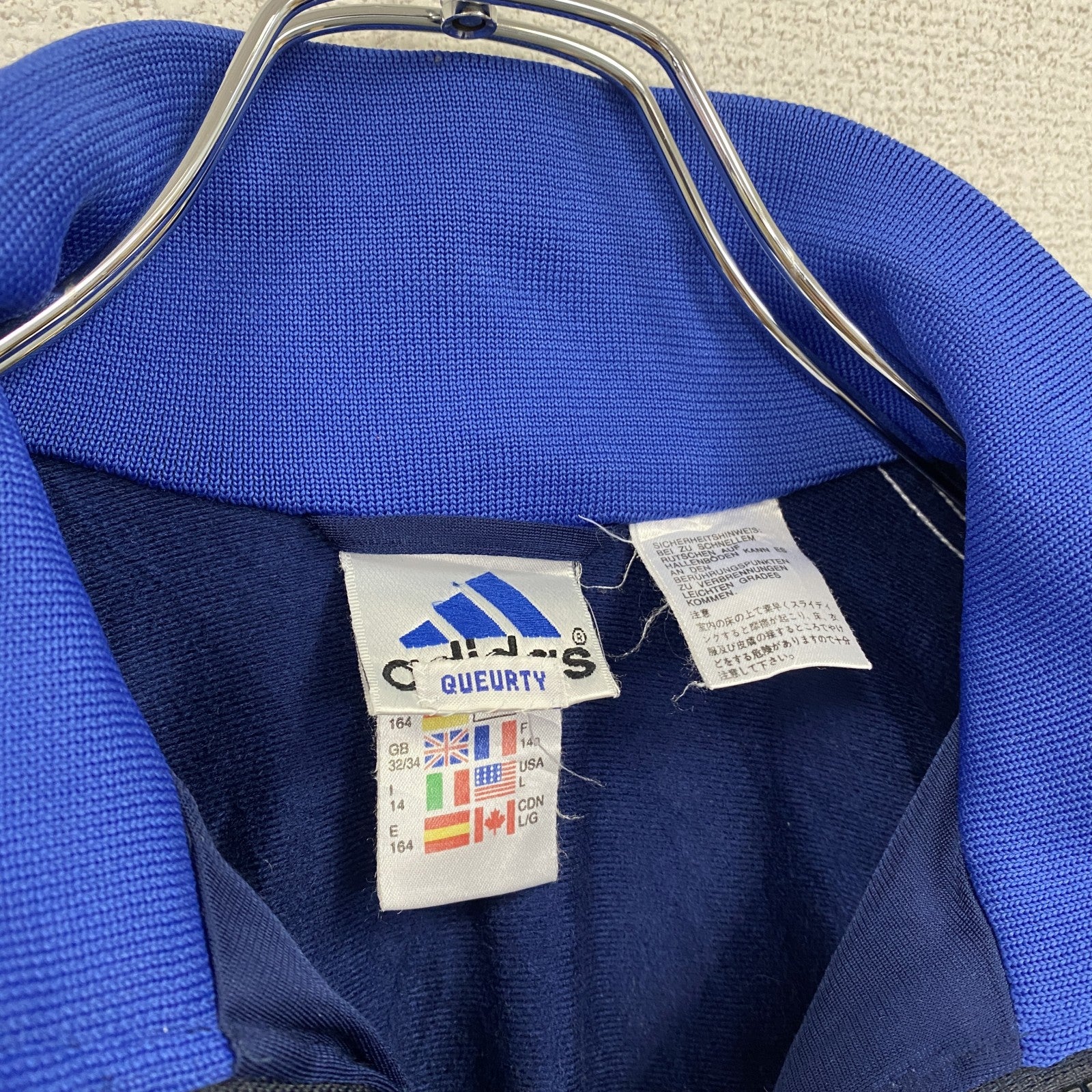 adidas　アディダス　トラックジャケット/ジャージ　青　ブルー　Lサイズ