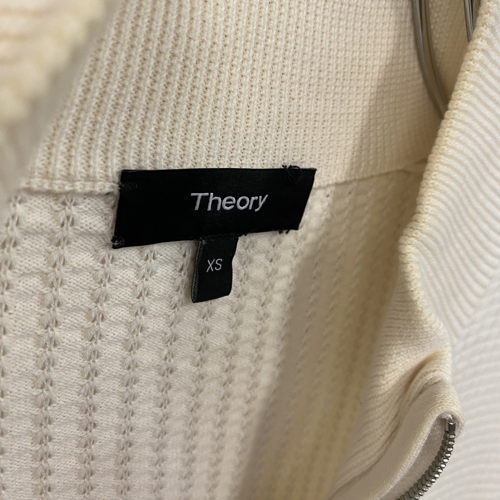 Theory　セオリー　ジップアップセーター　アイボリー　XSサイズ