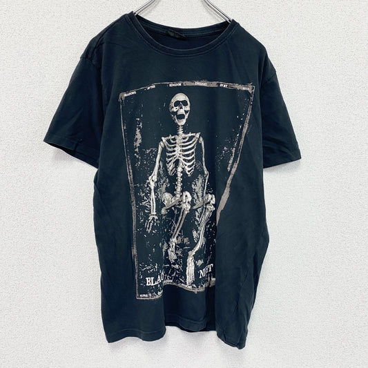 INFINITY　インフィニティ　半袖プリントTシャツ　スカル　黒　ブラック　Lサイズ