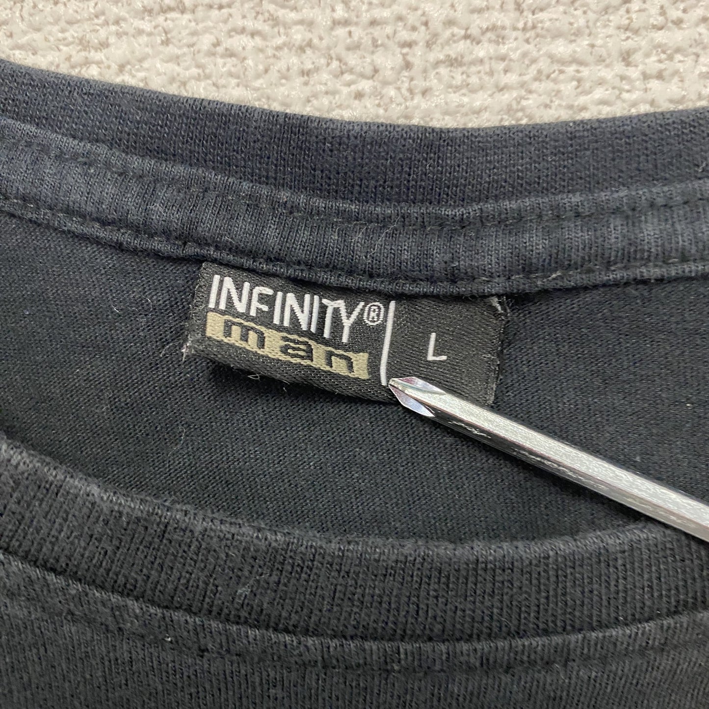 INFINITY　インフィニティ　半袖プリントTシャツ　スカル　黒　ブラック　Lサイズ