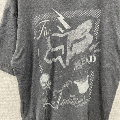 Fox Racing　フォックスレーシング　半袖プリントTシャツ　デカロゴ　スカル　骸骨　クルーネック　黒　ブラック　Lサイズ