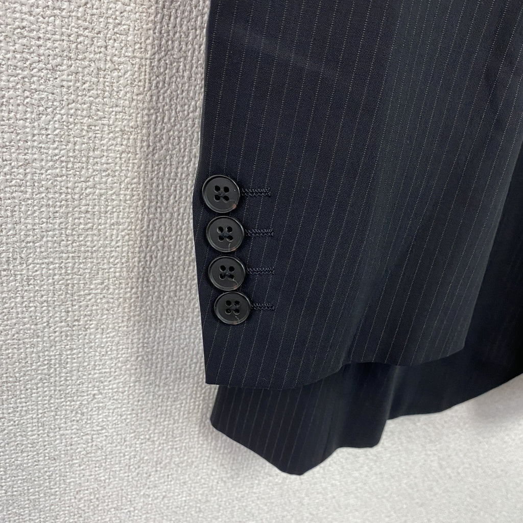Aquascutum　アクアスキュータム　セットアップ　スーツ　ストライプ　黒　ブラック　94A6サイズ