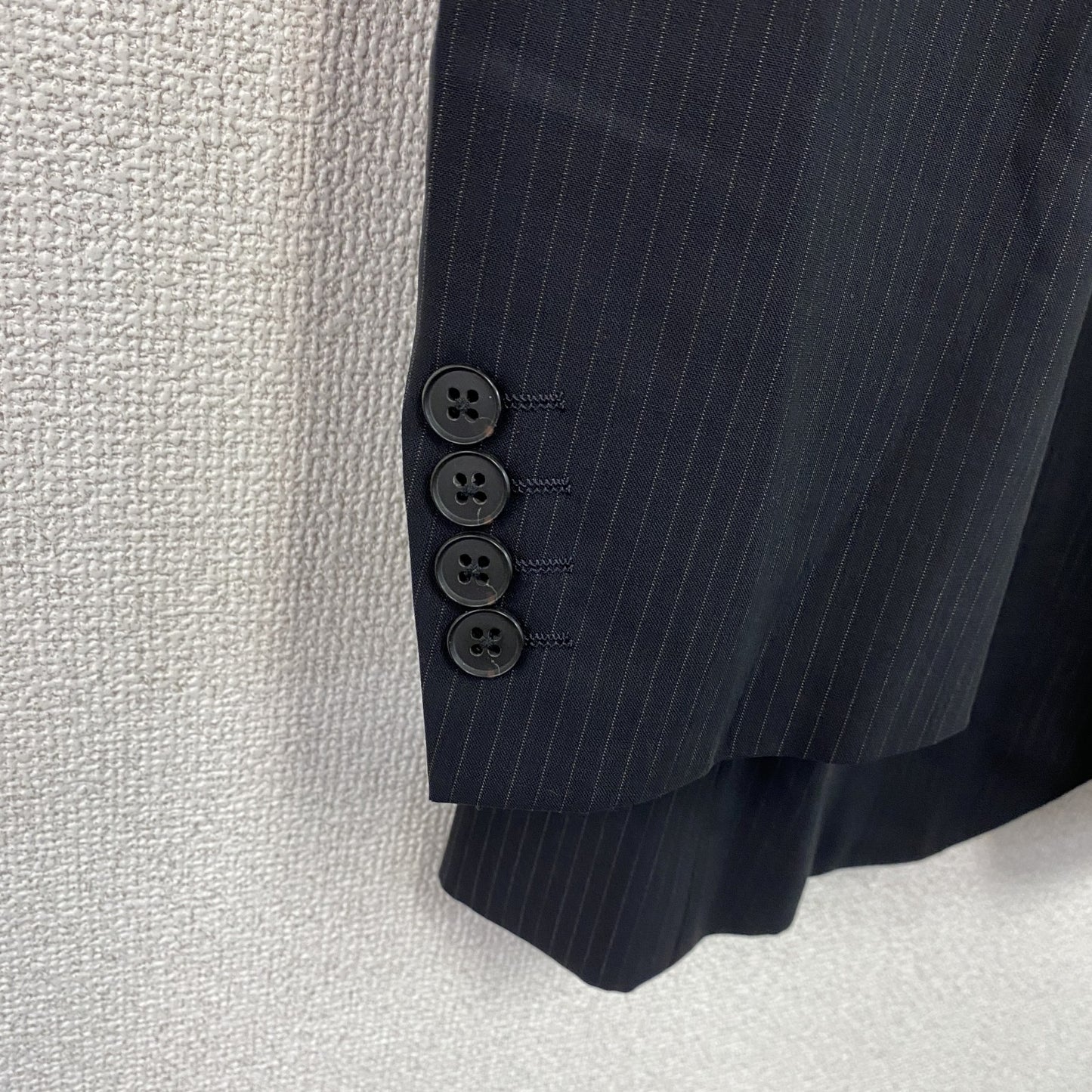 Aquascutum　アクアスキュータム　セットアップ　スーツ　ストライプ　黒　ブラック　94A6サイズ
