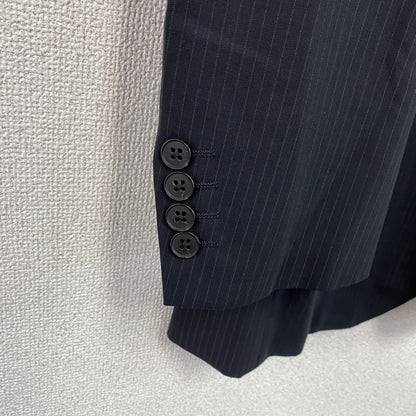 Aquascutum　アクアスキュータム　セットアップ　スーツ　ストライプ　黒　ブラック　94A6サイズ