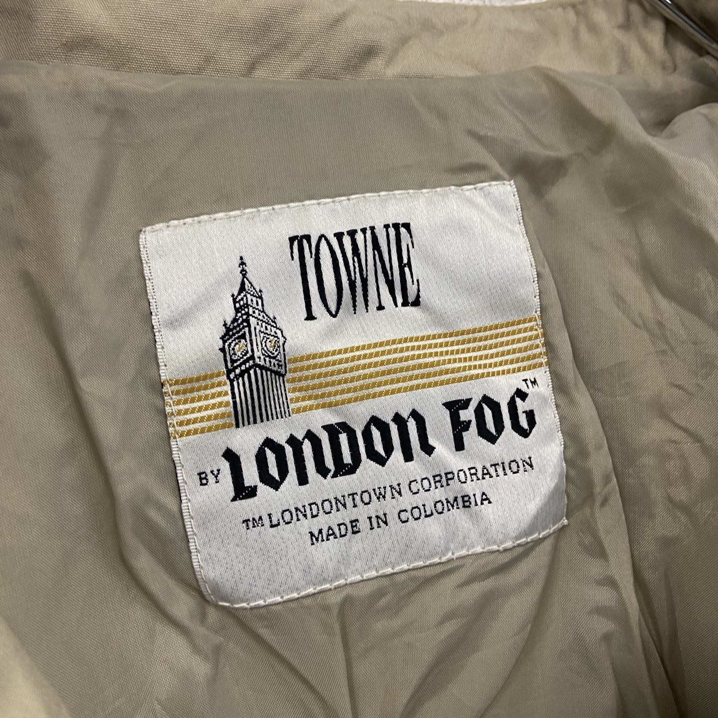 LONDON FOG　ロンドンフォグ　ダブルトレンチコート　スプリングコート　ロングコート　ベルト付き　ベージュ　12サイズ　