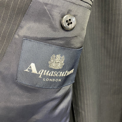 Aquascutum　アクアスキュータム　セットアップ　スーツ　ストライプ　黒　ブラック　94A6サイズ