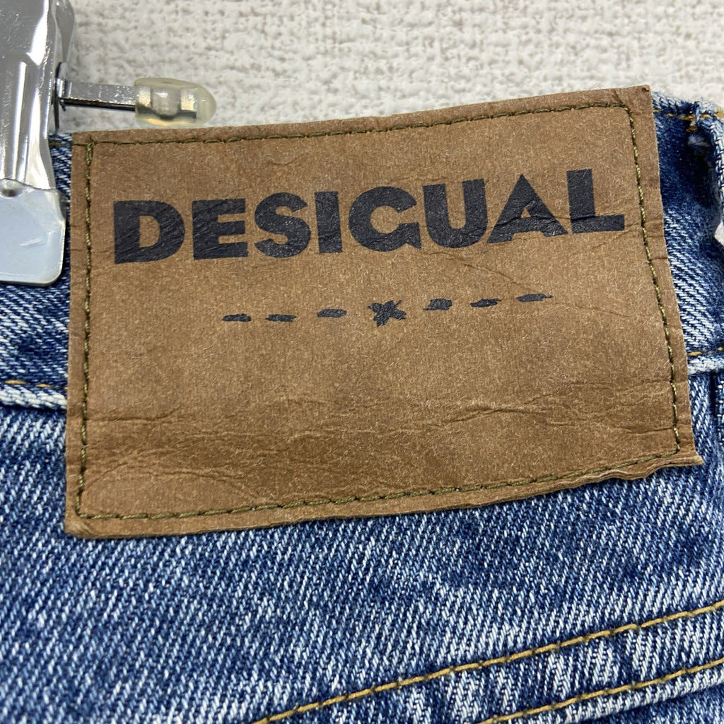 DESIGUAL　デシグアル　パッチワークデニムパンツ/ジーンズ　ジップフライ　インディゴ　W34サイズ