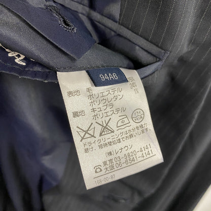 Aquascutum　アクアスキュータム　セットアップ　スーツ　ストライプ　黒　ブラック　94A6サイズ