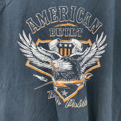 AMERICAN BUILT　半袖プリントTシャツ　紺　ネイビー