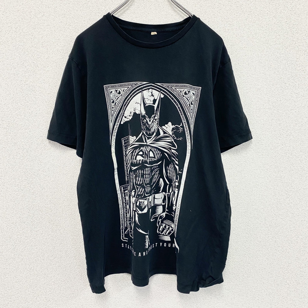 Rocknowl　ロックノウル　BATBOWL　バットアウル　半袖プリントTシャツ　黒　ブラック　Lサイズ