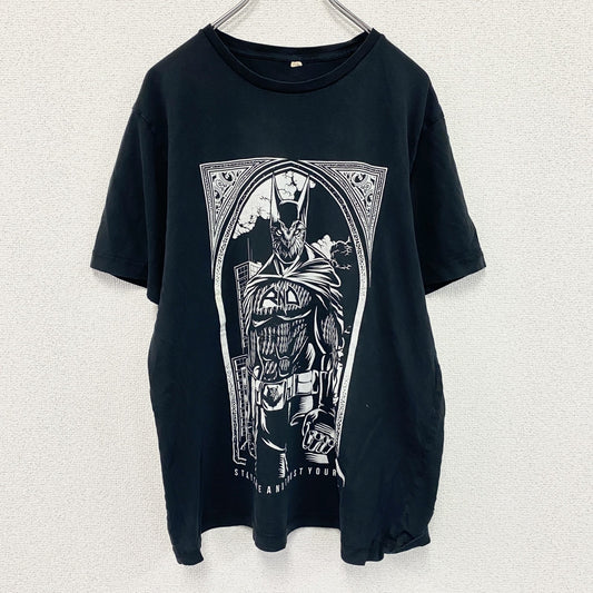 Rocknowl　ロックノウル　BATBOWL　バットアウル　半袖プリントTシャツ　黒　ブラック　Lサイズ