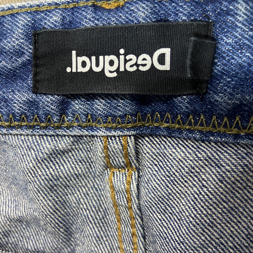 DESIGUAL　デシグアル　パッチワークデニムパンツ/ジーンズ　ジップフライ　インディゴ　W34サイズ