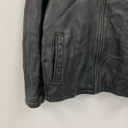 90s　DOCKERS　ドッカーズ　レザージャケット/革ジャン　シングルライダースジャケット　黒　ブラック　XLサイズ