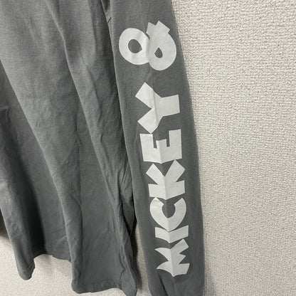 古着 used　Disney ディズニー　長袖ビックプリントTシャツ　ミッキー＆フレンズ　灰色　グレー　Mサイズ