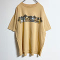 古着 used　NEWPORT BLUE　半袖クルーネックプリントTシャツ　黄色　イエロー　春夏服　ビッグシルエット　2XLサイズ