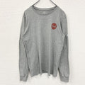 古着 used　NIKE ナイキ　長袖ワンポイントプリントTシャツ　クルーネック　グレー　灰色　Sサイズ