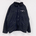 90s　CHARLES RIVER　フルジップダックジャケット　コーデュロイカラー　ヴィンテージ　黒　ブラック　Lサイズ