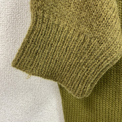 Acne Studios　アクネストゥディオズ　半袖ウール混アクリルニットセーター　カーキ　XSサイズ