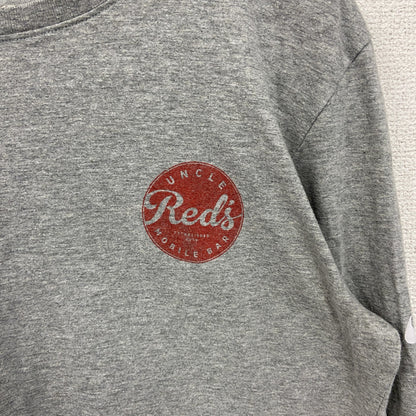 古着 used　NIKE ナイキ　長袖ワンポイントプリントTシャツ　クルーネック　グレー　灰色　Sサイズ