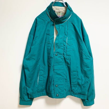 古着 used　MEMBERS ONLY　 長袖ハイネックブルゾン　マウンテンジャケット　ヴィンテージ　グリーン　秋冬服　Lサイズ