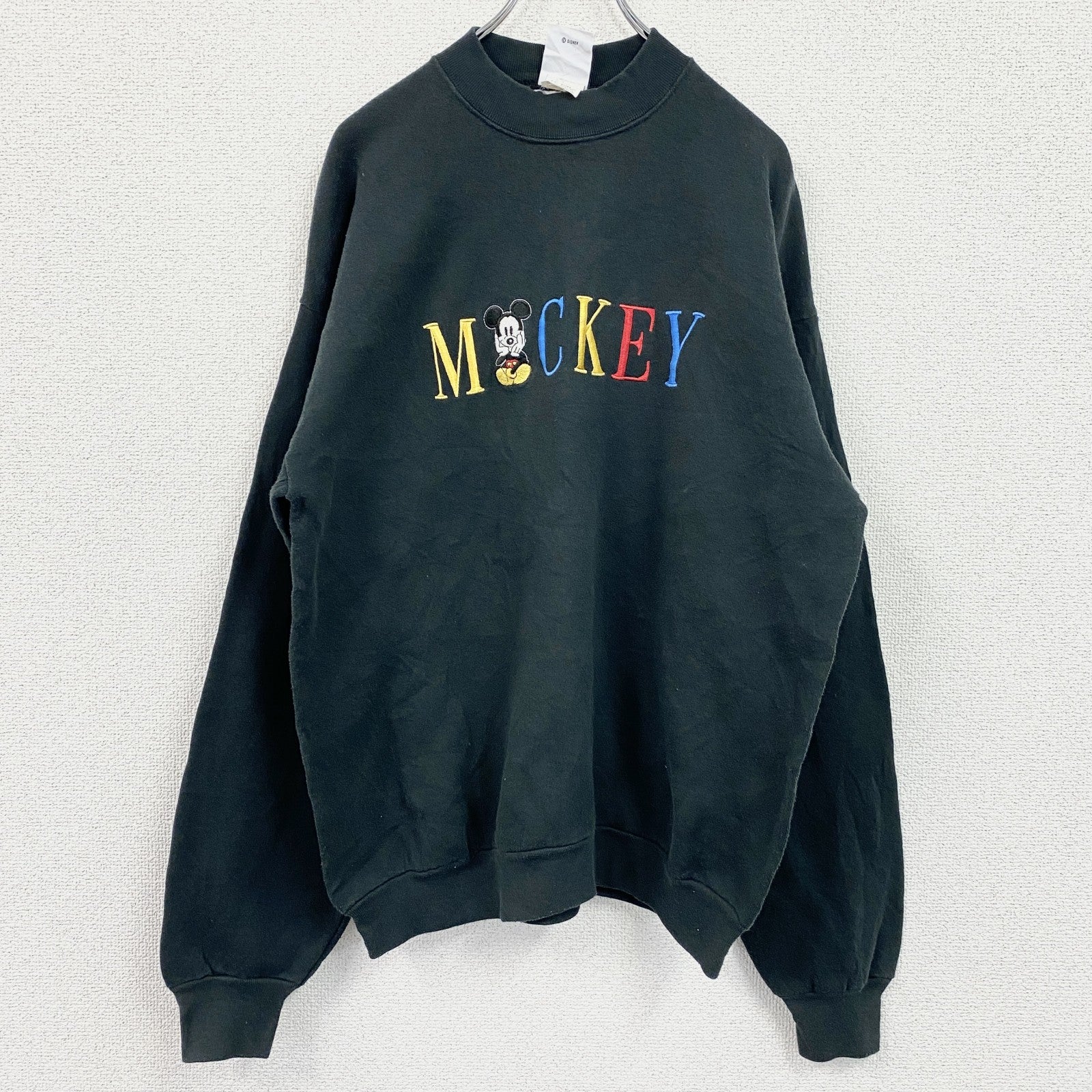 ～90s　Disney　ディズニー　ミッキーマウス　スウェット/トレーナー　ヴィンテージ　黒　ブラック　XLサイズ
