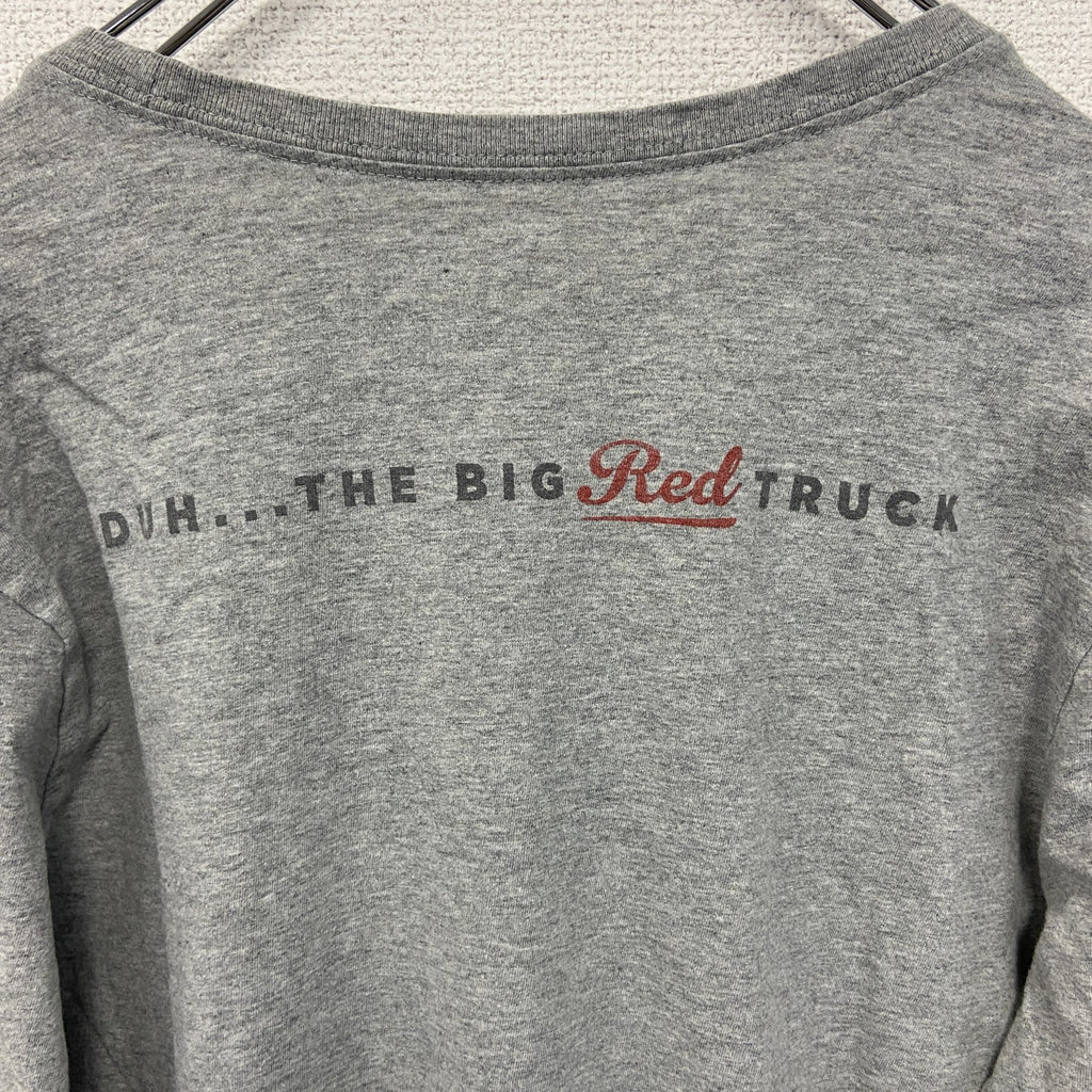 古着 used　NIKE ナイキ　長袖ワンポイントプリントTシャツ　クルーネック　グレー　灰色　Sサイズ